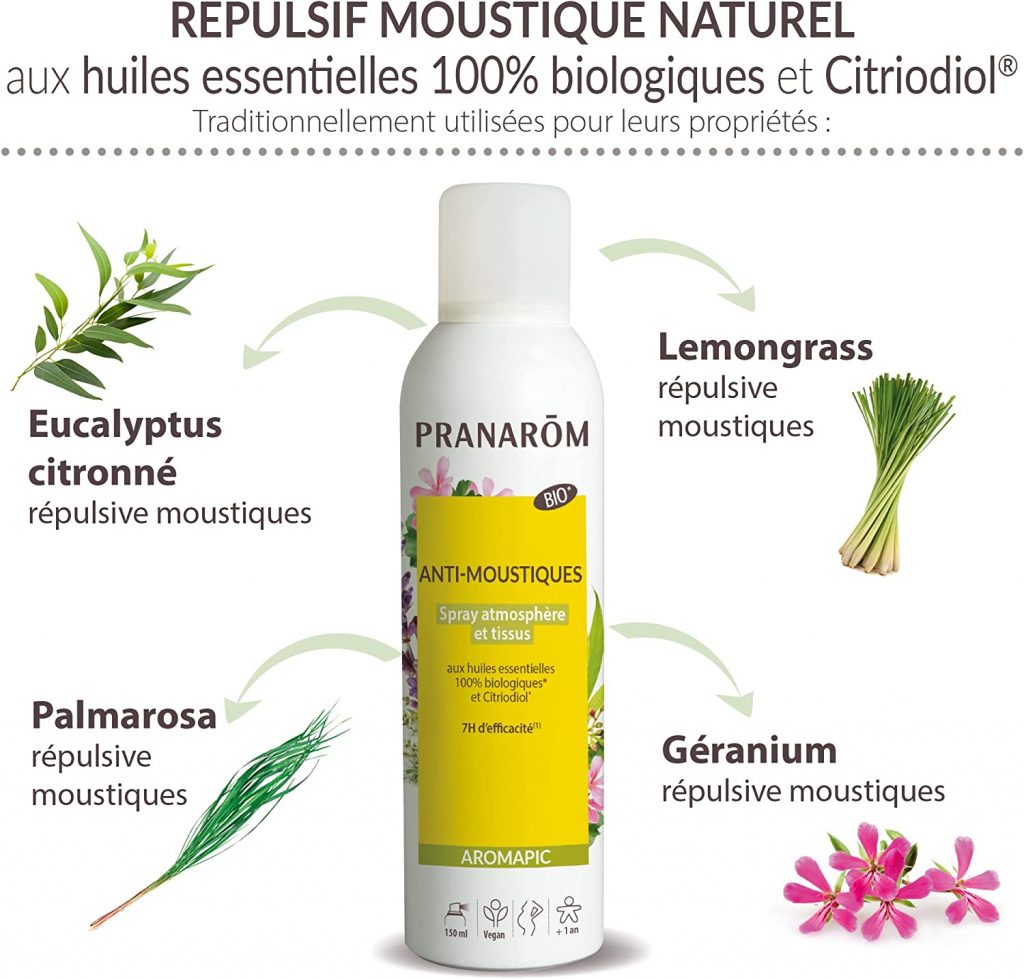 Spray de la marque pranarom pour les tissus, répulsif à moustique